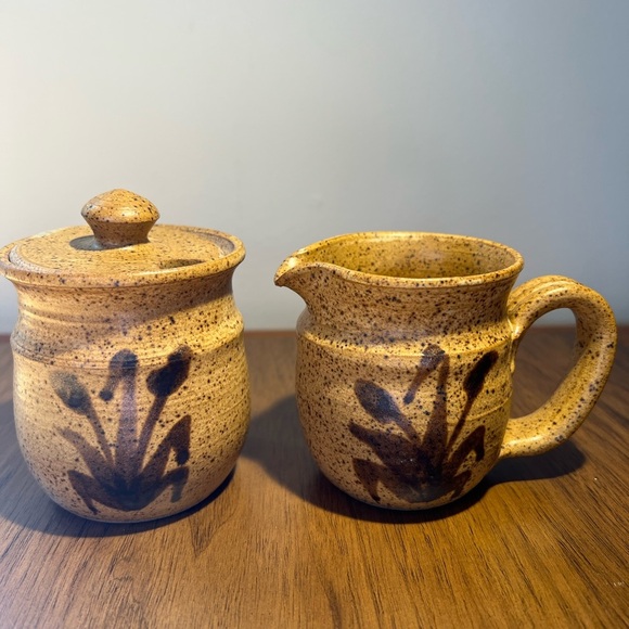 Gibson pottery made in England, vintage retro sugar and creamer set handmade - Picture 4 of 11